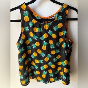 BONGO Black and Orange Pineapple Top